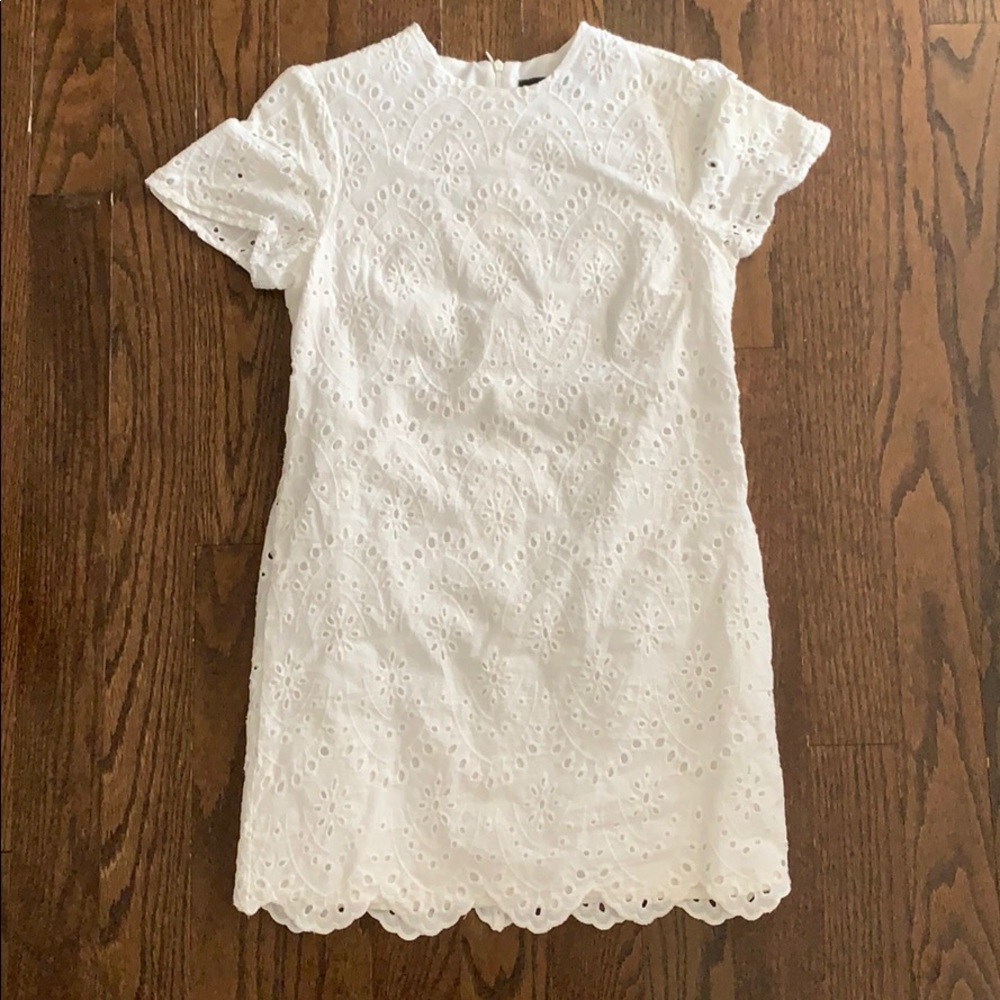 Zara broderie white dress XS